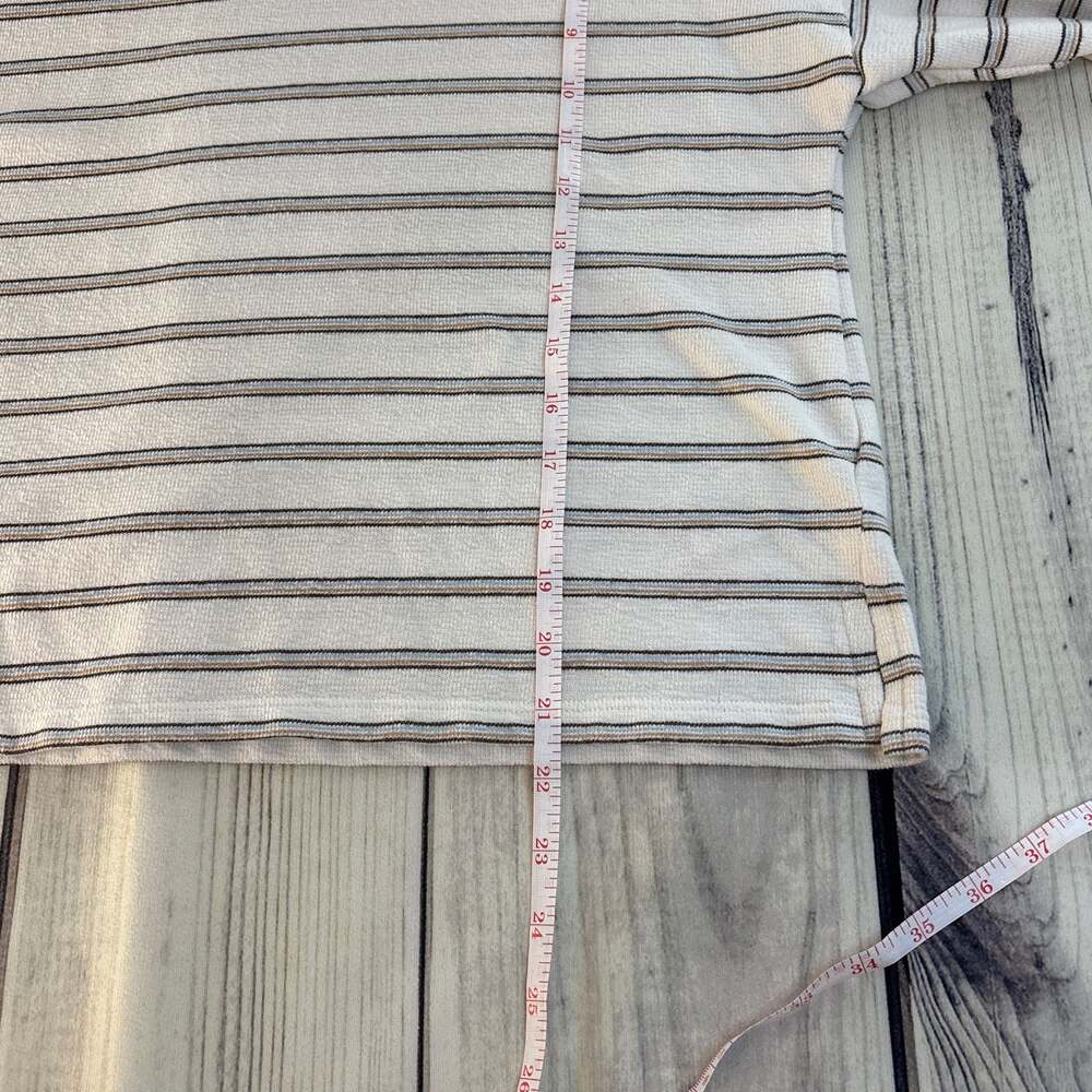 Madewell Striped Puff Drop-Shoulder Balloon-Sleeve Top Size S Cotton Blend - Picture 4 of 8